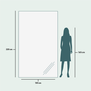 Slimline - Extra Large Full Length Mirror With Black Frame (130x220cm)