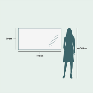 Black Full Lux Mirror With Lights (140x70cm)