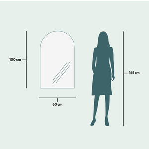 Kaari - Modern Arch Mirror With LED-Lights (60x100cm)