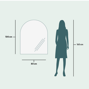 Kaari - Modern Arch Mirror With LED-Lights (80x100cm)