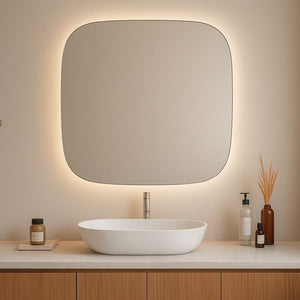 Aava spegel med Belysning (90x90 cm)