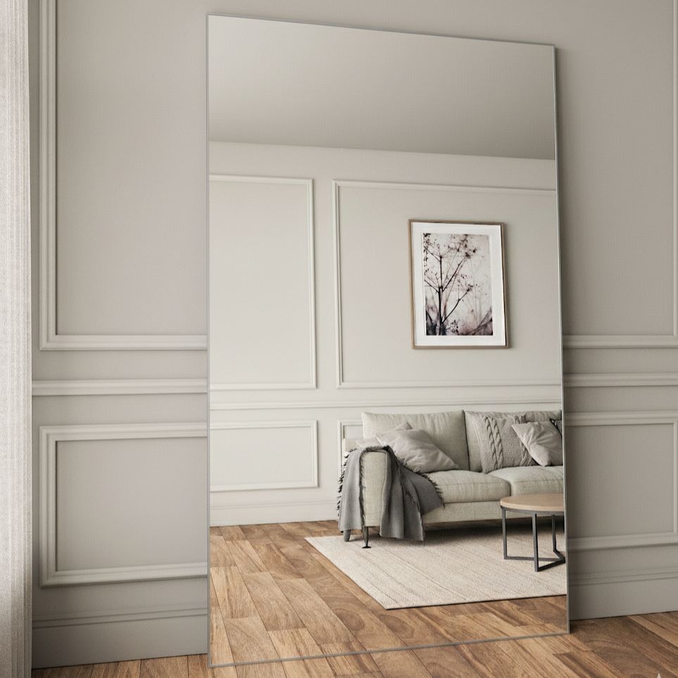 Slimline Spiegel Mit Silber Rahmen (130x220 cm)