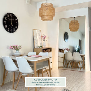 Slimline Full-Length LED Mirror With Copper Frame (110x210cm)