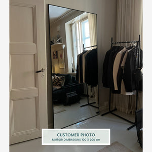 Slimline Full-Length Mirror with Black Frame (100x220 cm)
