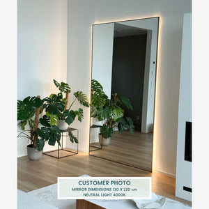 Giant Slimline LED Mirror With Bronze Frame (200x215cm)