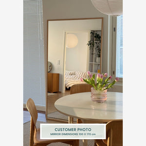Slimline - Large Full Length Mirror With Oak Frame (100x170cm)