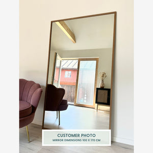Slimline - Full Length Mirror with Thermally Modified Alder Frame (110x210cm)