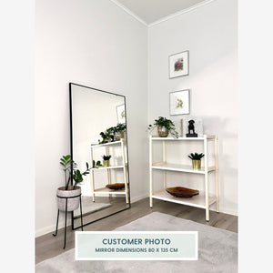Slimline - Small Wall Mirror With Black Frame (50x50cm)