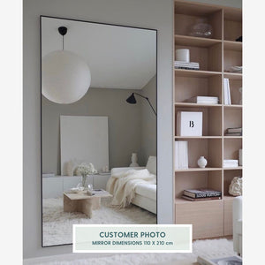 Slimline - Extra Large Full Length Mirror With Black Frame (110x210cm)