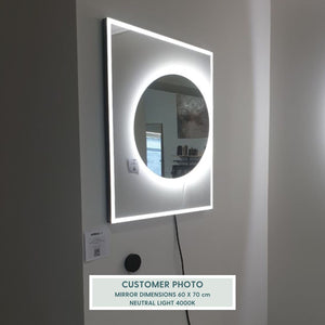 White Full Lux Mirror With Lights (70x90cm)