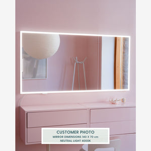 Black Full Lux Mirror With Lights (140x70cm)