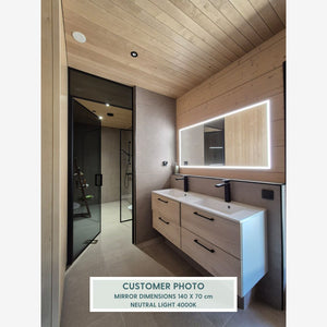 Black Full Lux Mirror With Lights (140x70cm)