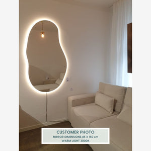 Sand - Asymmetrical Mirror With Lights (75x130cm)