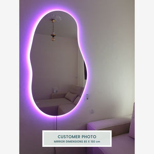 Sand Mirror with colour-changing backlighting