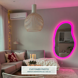 Sand Mirror with colour-changing backlighting