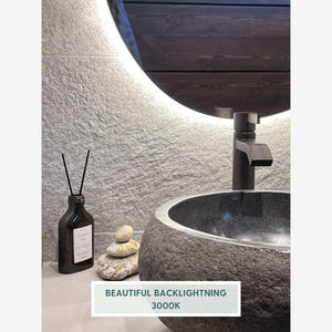 Sand - Asymmetrical Bathroom Mirror With Lights (70x120cm)