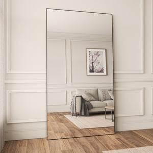 Slimline - Extra Large Full Length Mirror With Black Frame (130x220cm)