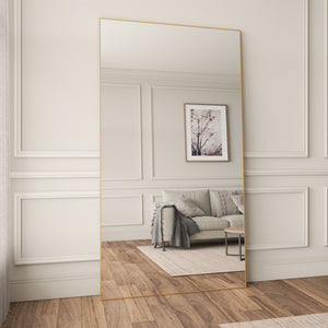 Slimline - Extra Large Full Length Mirror With Gold Frame (130x220cm)