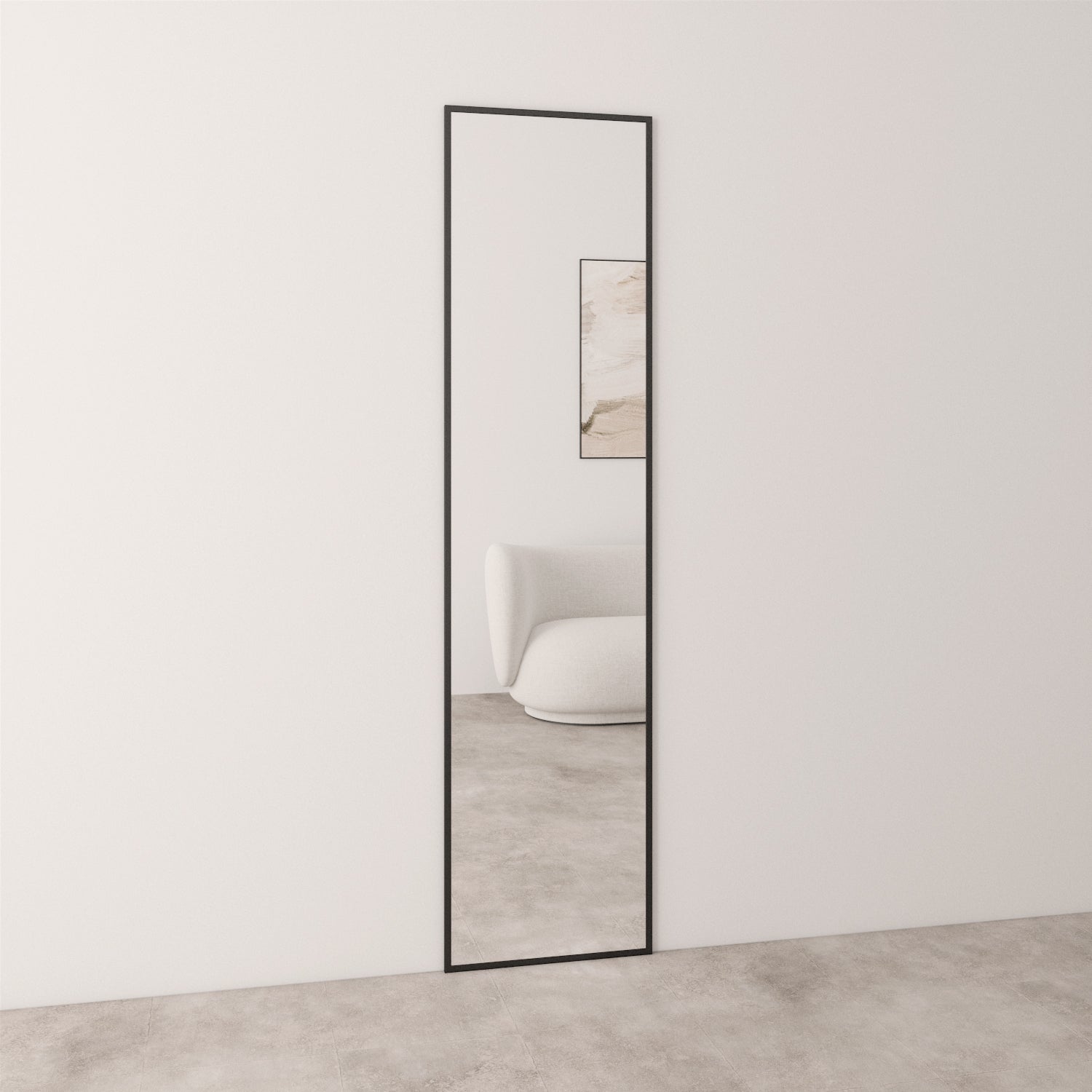 Handgemachter Slimline Ganzkörperspiegel mit schwarzem Rahmen 50x200– Lasitehdas.com