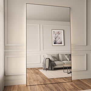 Slimline Full-Length LED Mirror With Black Frame (130x220cm)