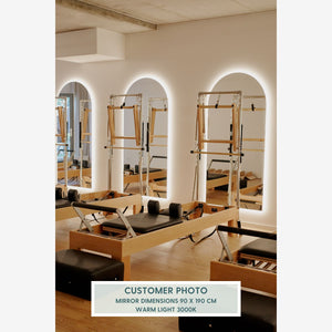 Kaari - Large Modern Arch Mirror With LED-Lights (90x190cm)