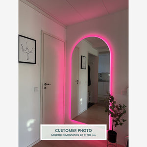 Rectangular Mirror with colour-changing backlighting