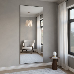 Slimline Full-Length Mirror with Black Frame (100x220 cm)