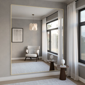 Giant Slimline LED mirror With Gold Frame (200x215cm)