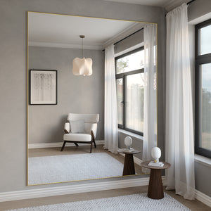 Giant Slimline Mirror with Gold Frame (200x215cm)