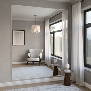 Giant Slimline LED mirror With White Frame (200x215cm)