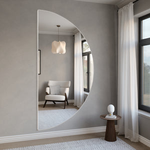 Extra-Large Half Moon Mirror with LED Lights (120x220cm)