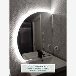 Semi-circle Bathroom Mirror With Lights (120x120cm)