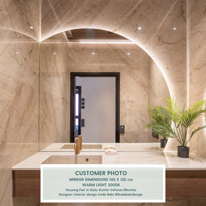 Semi-circle Bathroom Mirror With Lights (120x120cm)