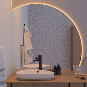 Semi-Circle Mirror with colour-changing backlighting