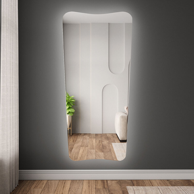 Ganzkörperspiegel Im Vintage-Stil mit LED-Beleuchtung (88x190 cm)