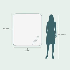 Aava wall mirror with LED lights (120x120 cm)