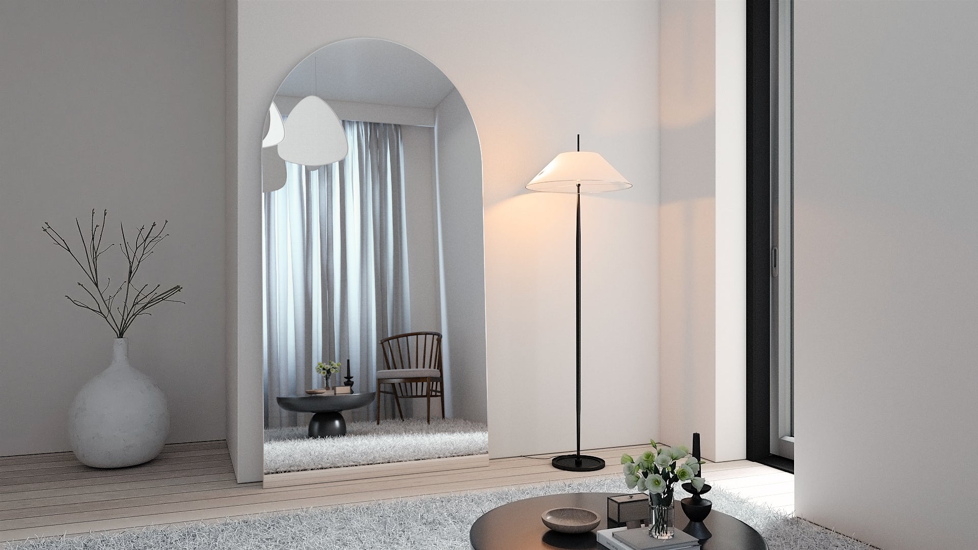 Arched LED mirrors