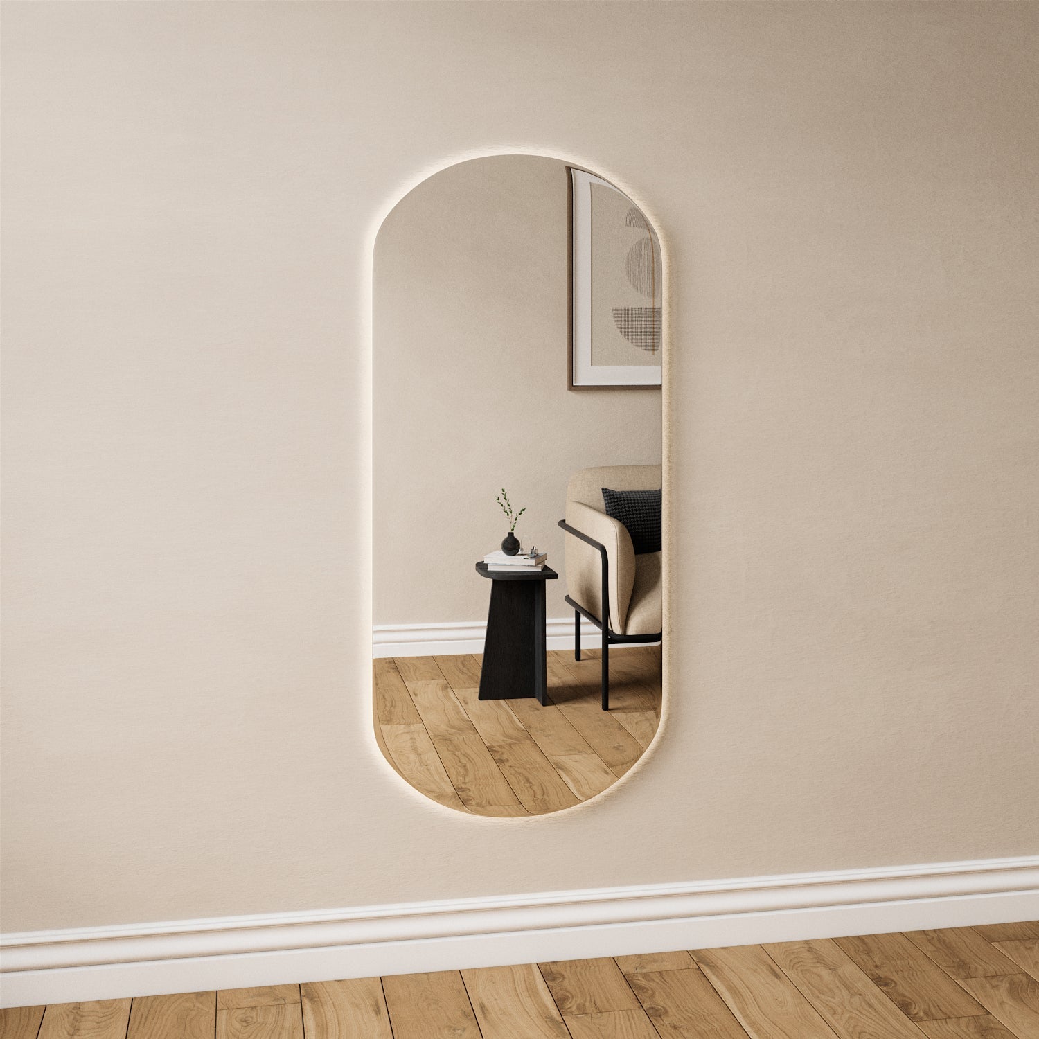 Rounded LED mirrors