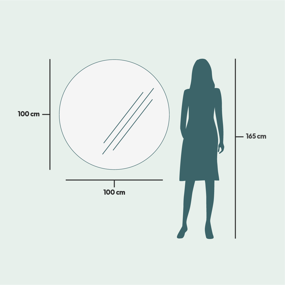 Rahmenloser runder Spiegel (100cm)
