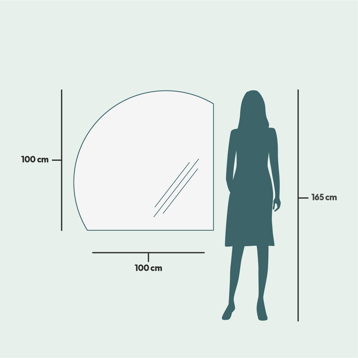 Kante Spiegel Mit LED beleuchtung (100x100 cm)