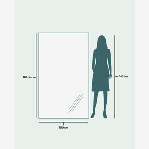 Slimline - Large Full Length Mirror With White Frame (100x170cm)