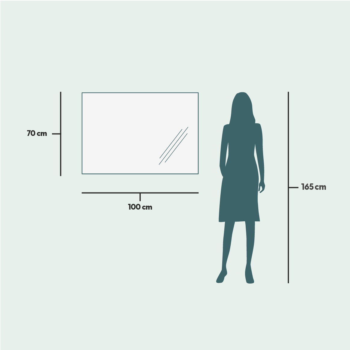 L Mirror With LED Lights (100x70 cm)