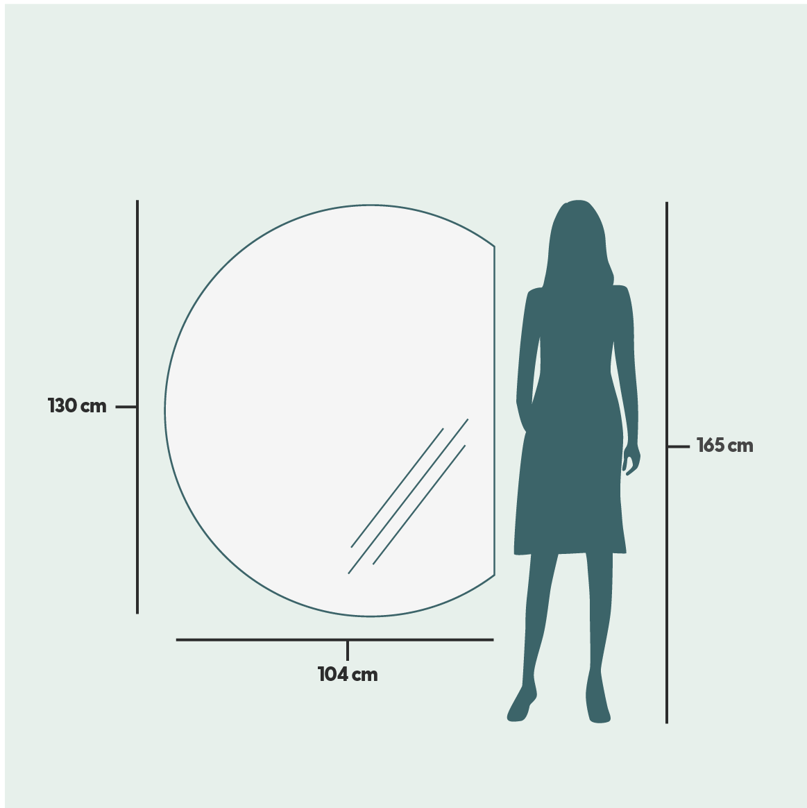 Half Circle LED Mirror (104x130 cm)