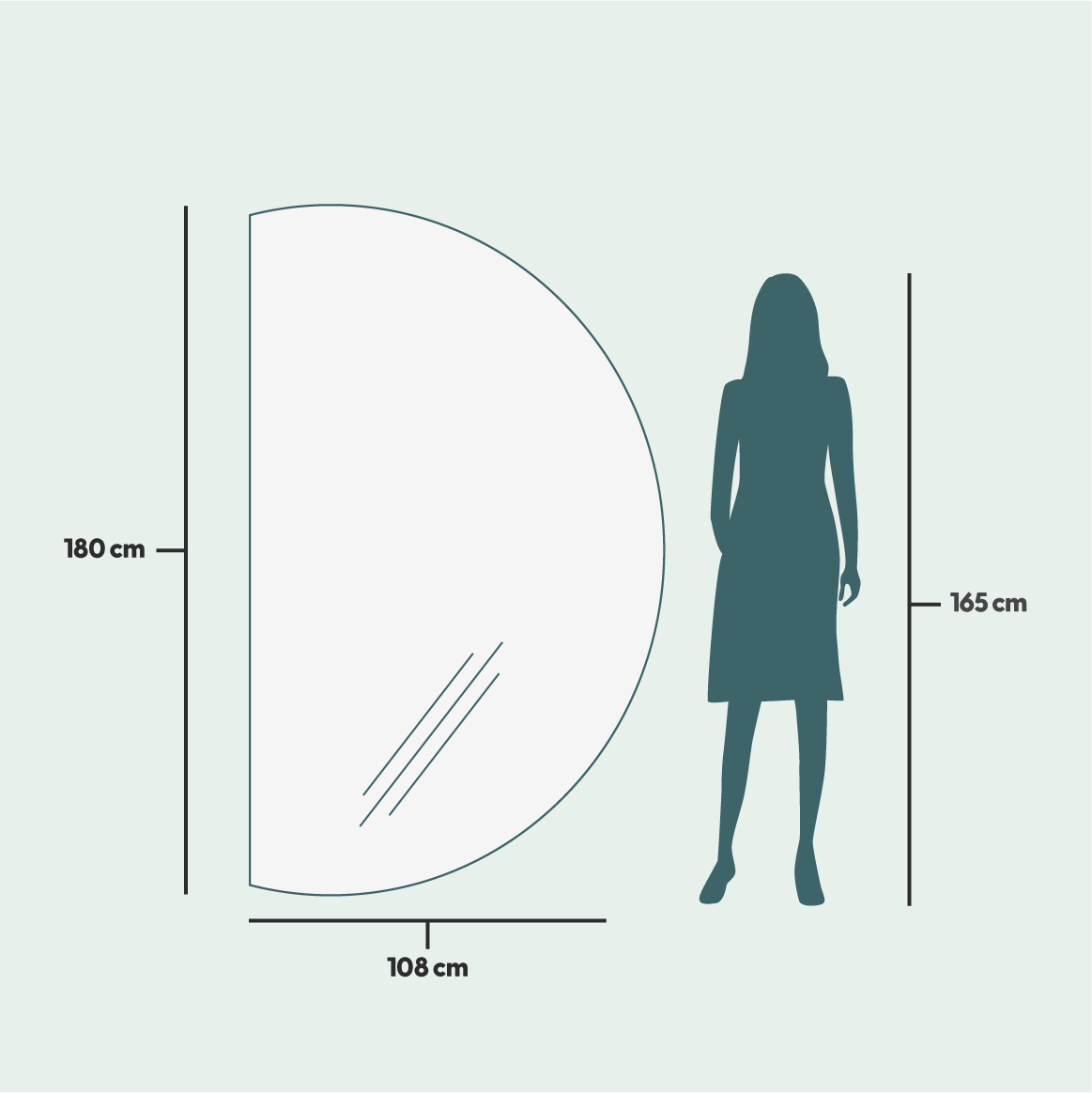 Half Moon Mirror (108x180 cm)