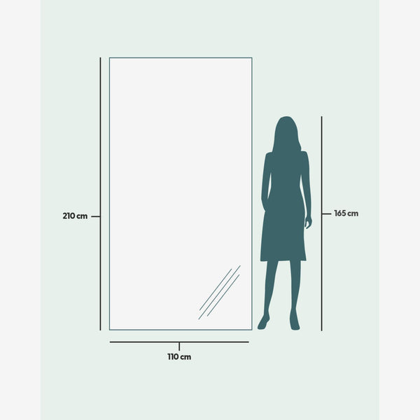 112 Inch Mirror Slimline - Extra Large Full Length Mirror With Gold Frame 110x210cm ...