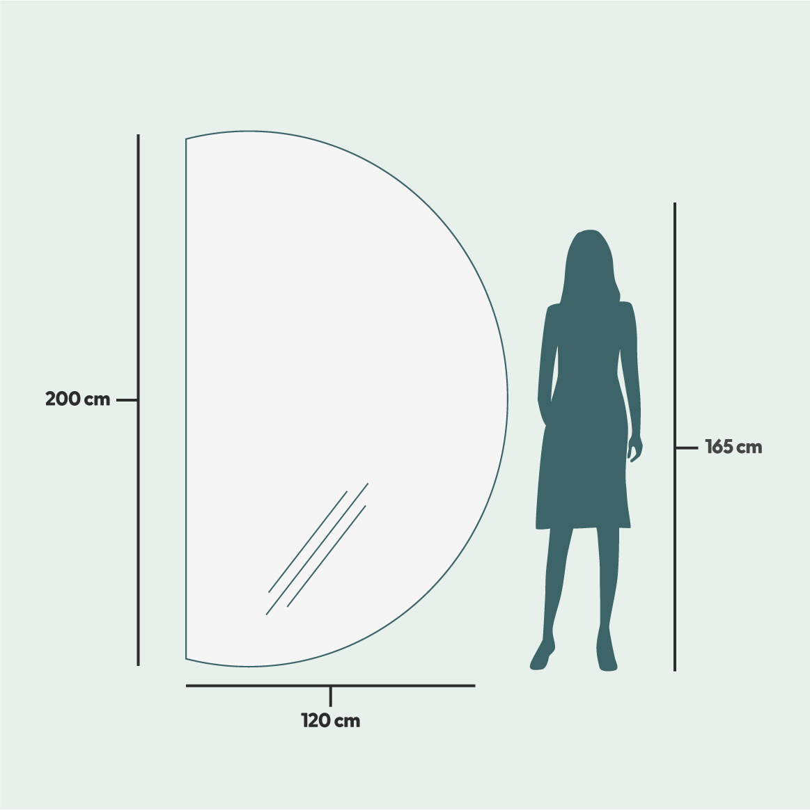 Half Moon Mirror (120x200 cm)