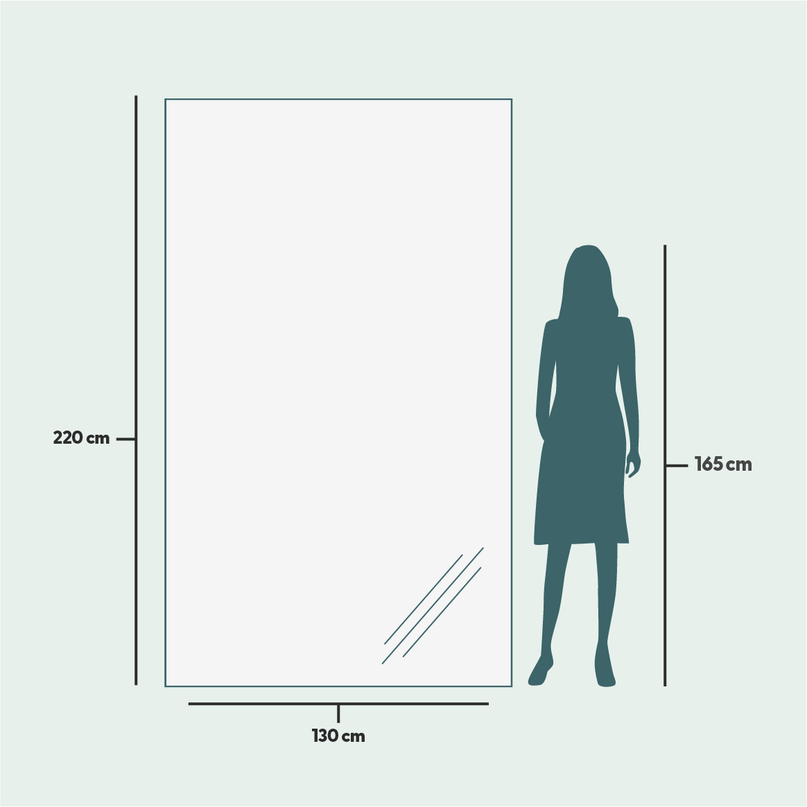 Slimline Full-Length LED Mirror With Birch Frame (130x220 cm)