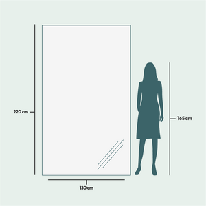 Aitta – Schmaler Ganzkörperspiegel mit schwarzem Rahmen (130 x 220 cm)