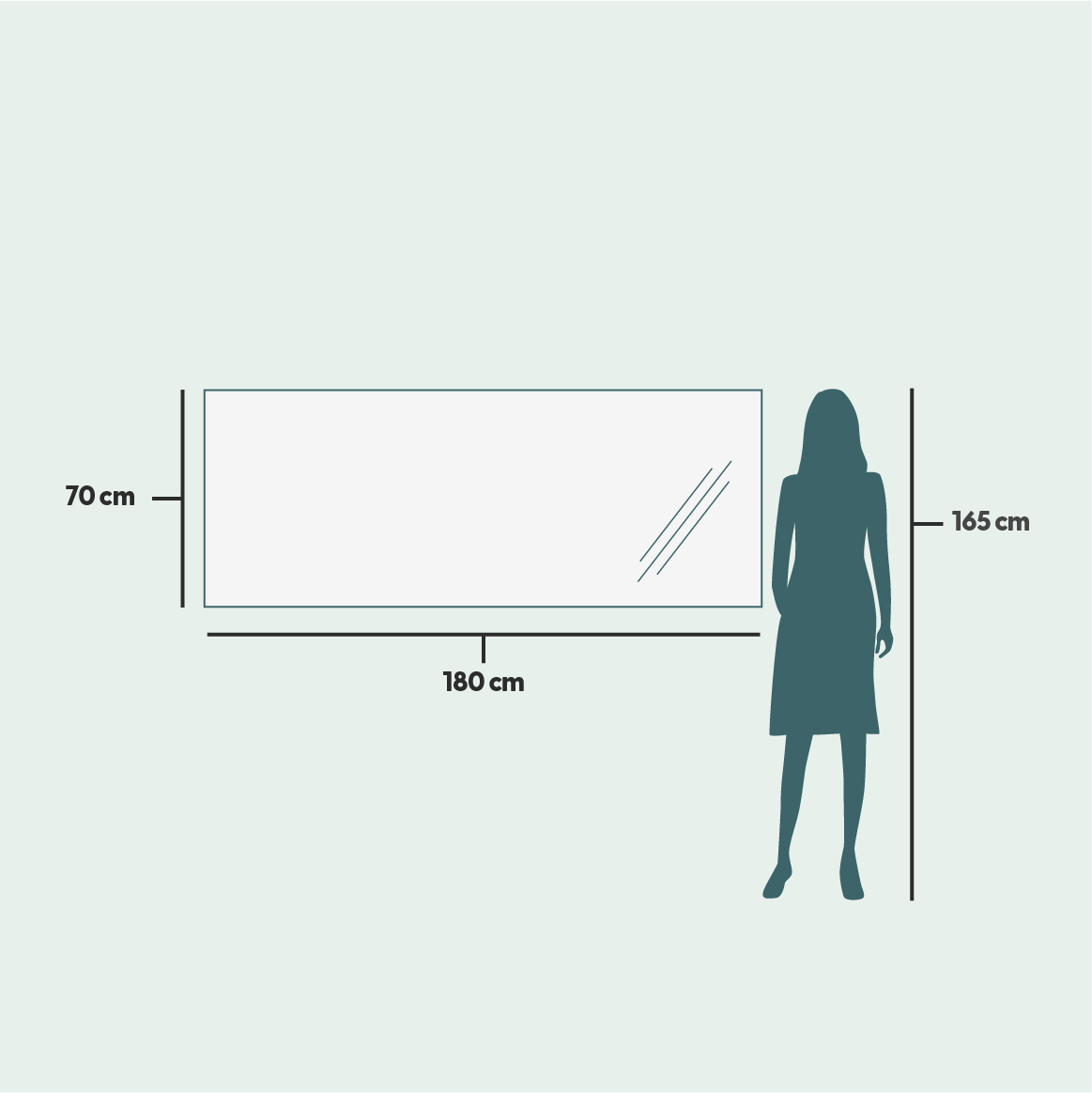 S Mirror With LED Lights (180x70 cm)