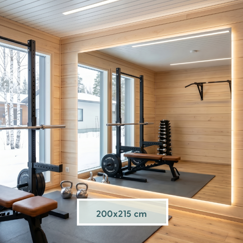 Frameless Rectangle Mirror with LED-lights